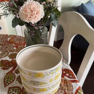 Temper-Ware by Lenox Summer Spice Cereal Soup Bowls Set of 4 Vintage Made In USA